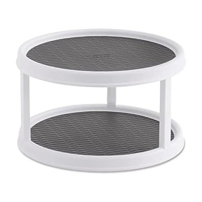 Copco Non-Skid Turntable, 2-Tier, 12-Inch, Durable & Easy White/Gray