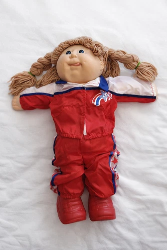 Vintage 1982 Cabbage Patch Kids Doll Mold 56 Coleco Red Tracksuit CPK Signed