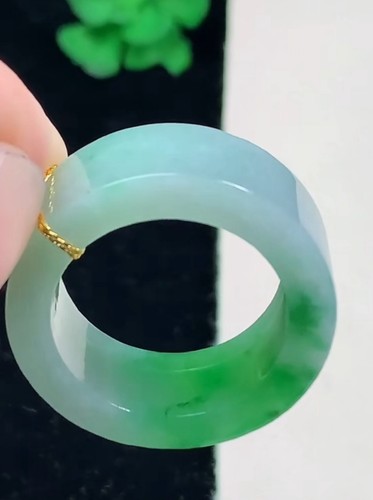 Anello giada giadeite verde ghiaccio smeraldo naturale 100% misura 11,0 Y 0805 - Foto 4 di 7
