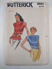 Vintage Butterick Pattern 6921 UNCUT 1970s Size 16 Misses Blouse