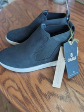 OluKai Pehuea Mid Leather Shoes Womens Size 7.5 Lava Rock Black NWT 20546