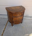 Vintage Regency Demilune Half Moon Inlaid Top Cherry Table Chest of Drawers E72