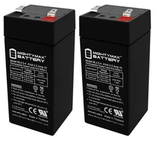 Mighty Max 4 Volt 4.5 Ah Battery for Zareba 2 Mile Fence Solar Charger - 2 Pack