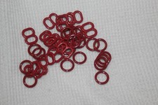 18 sets Cherry Red Metal bra strap adjuster Tri Glide slider o ring rings 1/4"