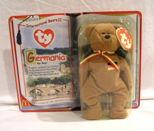 2000 Ty Teenie Beanie McDonald International Bear Germania Brown Germany New NWT