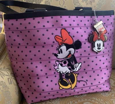 Harveys Minnie Mouse Purple Polka Dot Large Disney Handbag