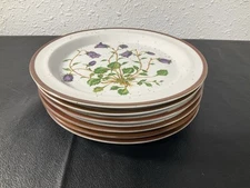 6 - Hearthside Buffet Ware Speckled Stoneware Flowers Floral Salad Plates JAPAN