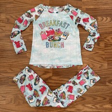 The Children s Place 2pc Pajamas Girls Medium 7-8 Long Sleeve Pants Breakfast