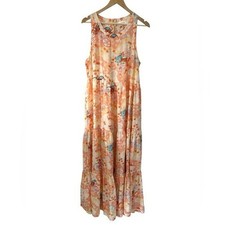 FLANNEL Australia Limited Edition Silk Tiered Asian Print Maxi Dress - L (8-10)