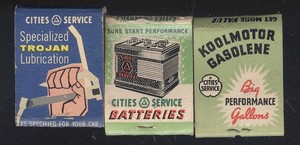 LOT OF 3 MATCHBOOKS ADVERTISING CITIES SERVICE GAS & OIL PRODUCTS-MN. & MO.