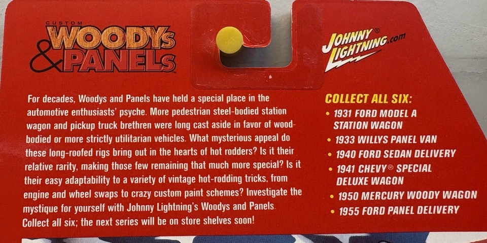 2002 Johnny Lightning Woodys & Panels '33 Willys Panel Van 1:64 Yellow - Image 2 of 2