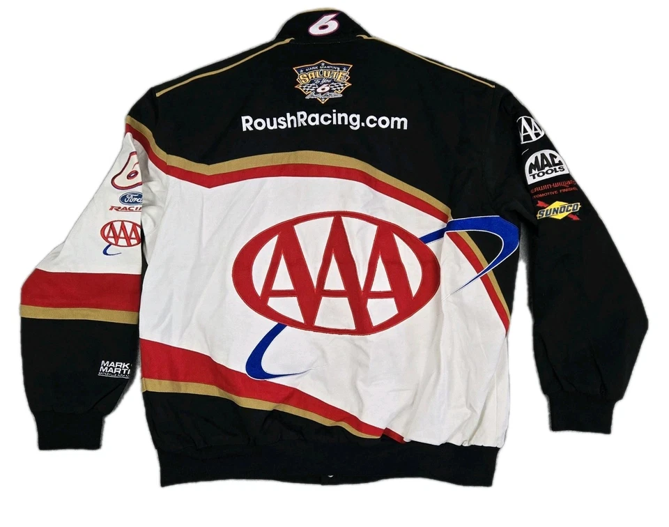 JH Design *NWT* Mark Martin #6 Roush Racing NASCAR Ford Bomber Jacket Men's 2XL - Image 2 of 4
