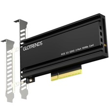 GLOTRENDS PA52L Dual M.2 NVMe to PCIe 5.0 X8 Adapter Without PCIe Bifurcation...