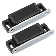 2Pcs Door Cabinet Magnetic Catch, Magnet Latch Closure ABS Black 73mm Length