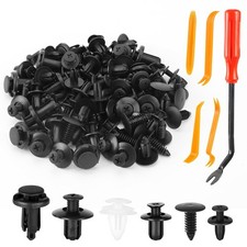 100 PCS Car Bumper Retainer Clips, 6 Type Nylon Fasteners Rivet Replacement Kit,