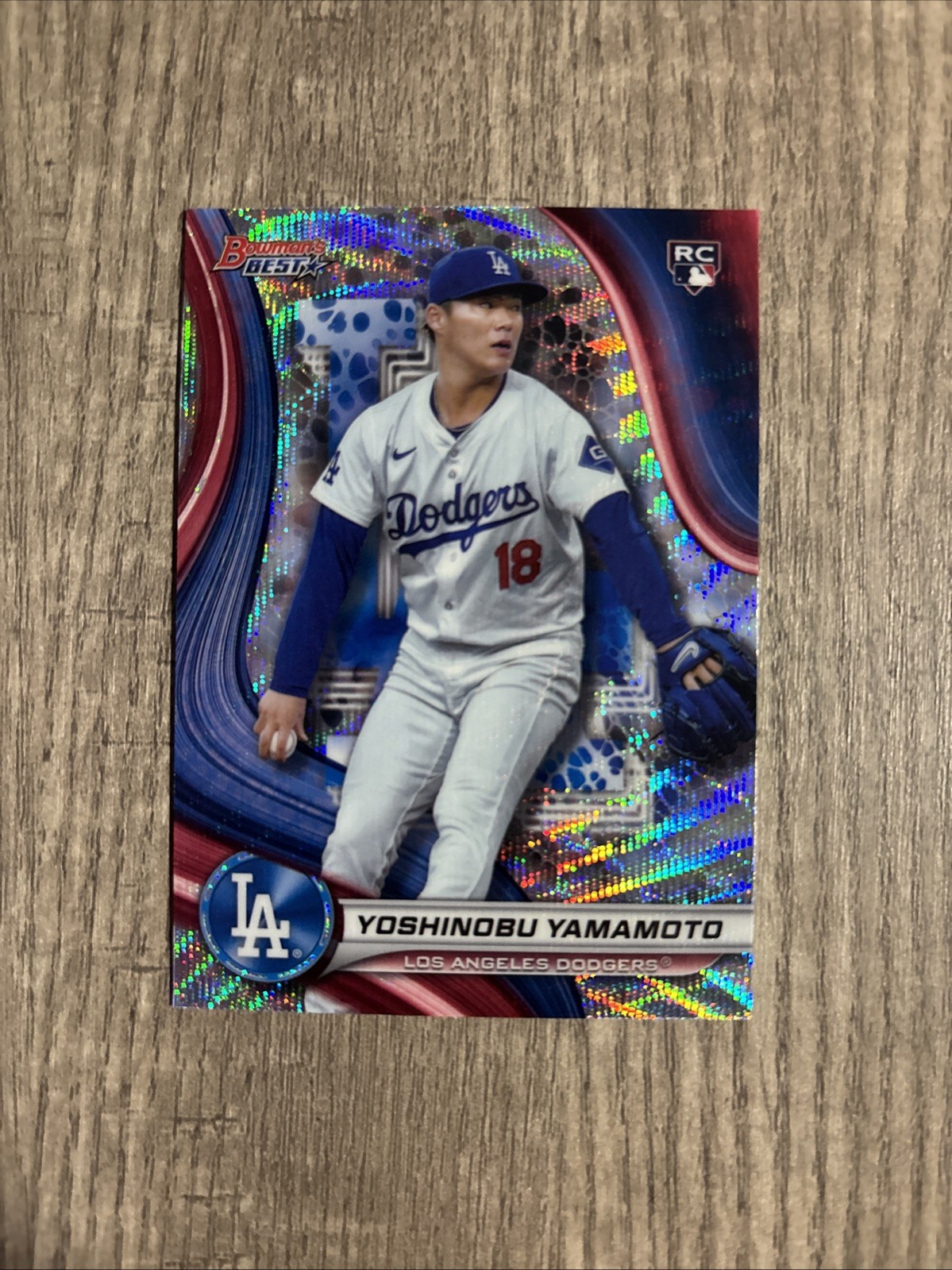 2024 Bowmans Best Yoshinobu Yamamoto RC Wave Refractor #34 Dodgers Rookie