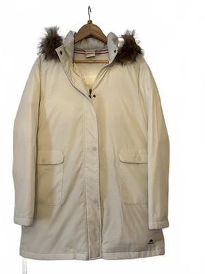 Ellesse Women's Salina Jacket Parka Vintage Ivory Faux Fur Hood Trim Size 14