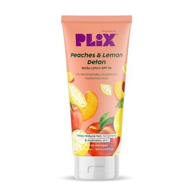 PLIX THE PLANT FIX Peaches & Lemon Detan Body Lotion mit 5% Niacinamid | 150ml