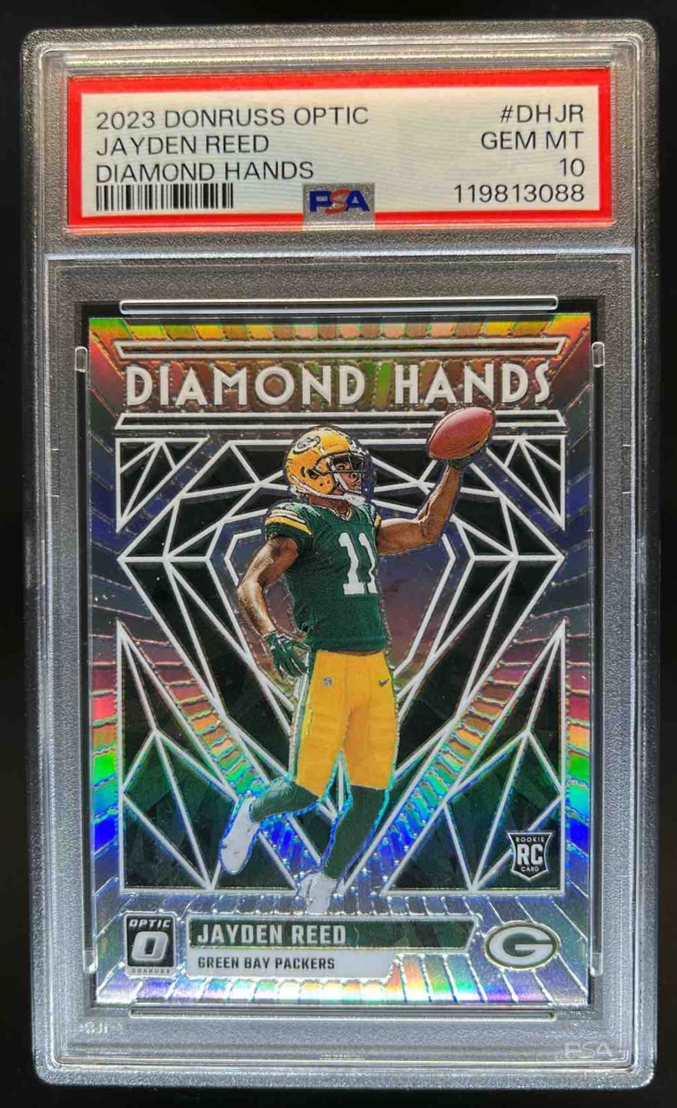 Jayden Reed Panini Donruss Optic Diamond Hands #DHJR Base