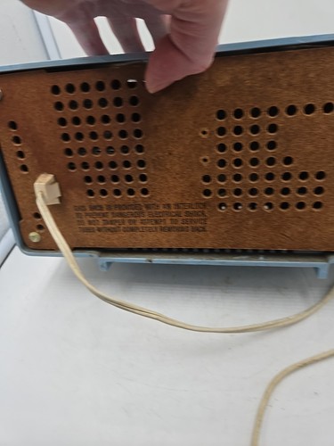 Motorola Telechron Light Blue Tube Alarm Clock/Radio For Parts And Repair - Picture 10 of 10