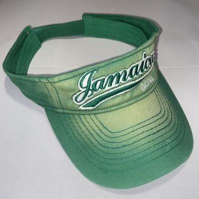 Jamaica Visor Casual Gear Green Fade Embroidery Sun Cap Flag