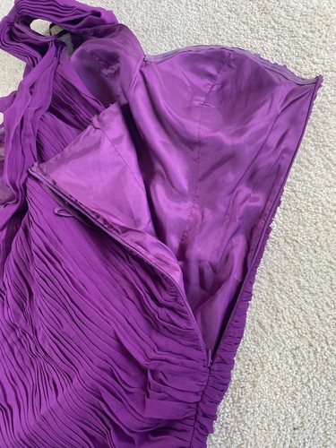 Jovani Kleid 2 lila Glitzer One Shoulder Schleppe Seide Pailletten Cocktail NEU - Bild 7 von 16