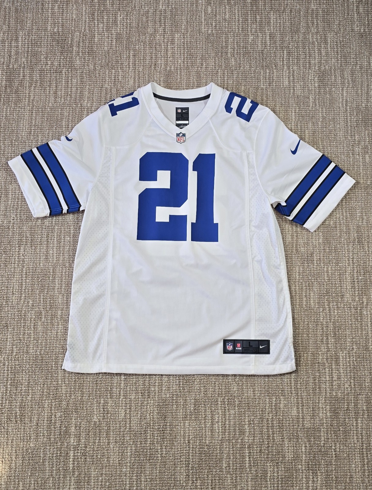 Nike On Field Dallas Cowboys Ezekiel Elliott Jersey Men’s Size Large White NFL