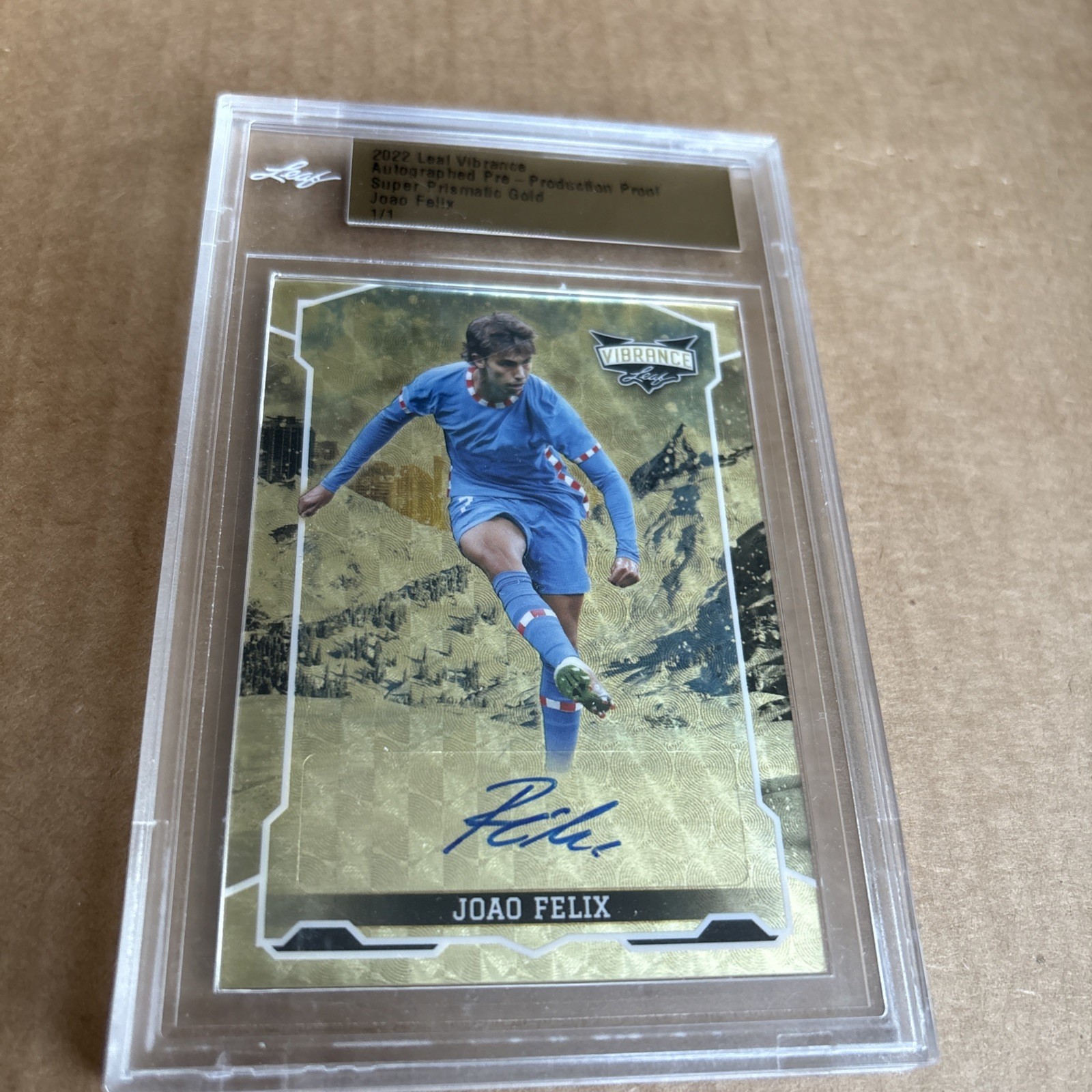 SUPERFRACTOR AUTO 1/1 2022 Leaf Vibrance Proof JOAO FELIX Soccer RARE Card (f8)