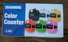 Colour Counters, Tally 4-dight Clicker Counter, ABS Handheld Counters x 6