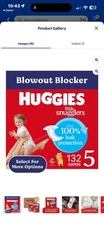 Huggies Little Snugglers Size 5 Baby Diapers 132 Count Leak Free Protection