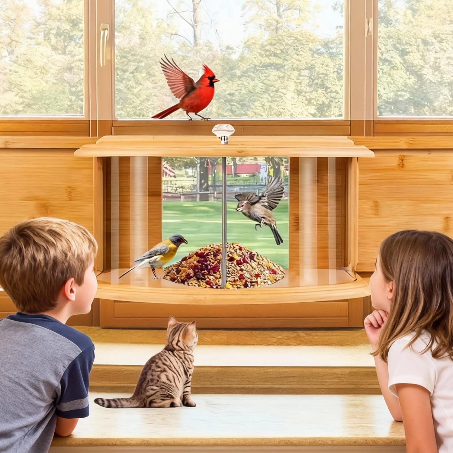 Birdwatching Indoors,180&deg; Ultimate Clear View Wild Bird Fee