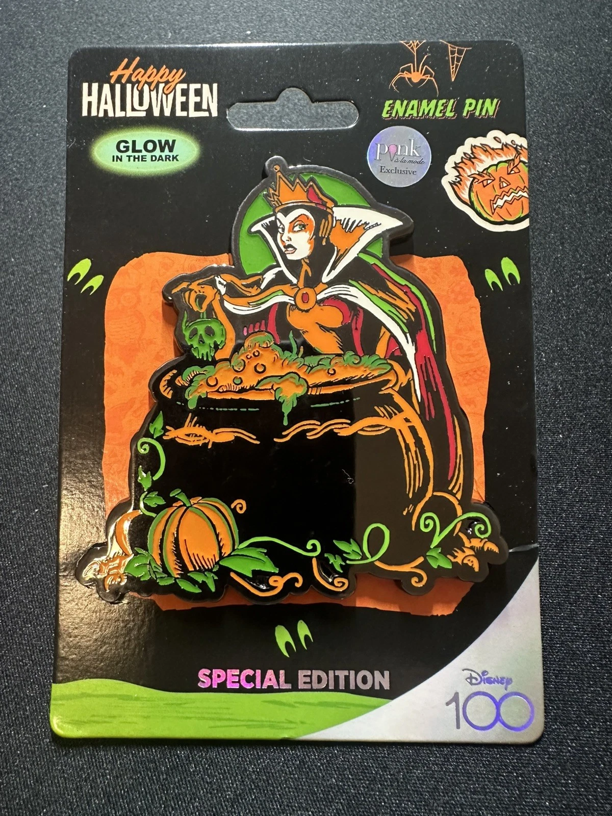 Disney Pink A La Mode Glow In The Dark Evil Queen 3” Halloween 2023 Pin LE 300