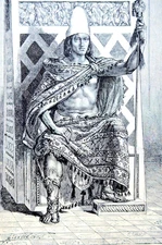 MONTEZUMA- 1894 Best Men and Famous Women Engraving Print