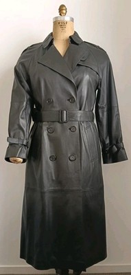 Massimo Dutti | Women's Black Leather Trench Coat With Belt | NWOT | 