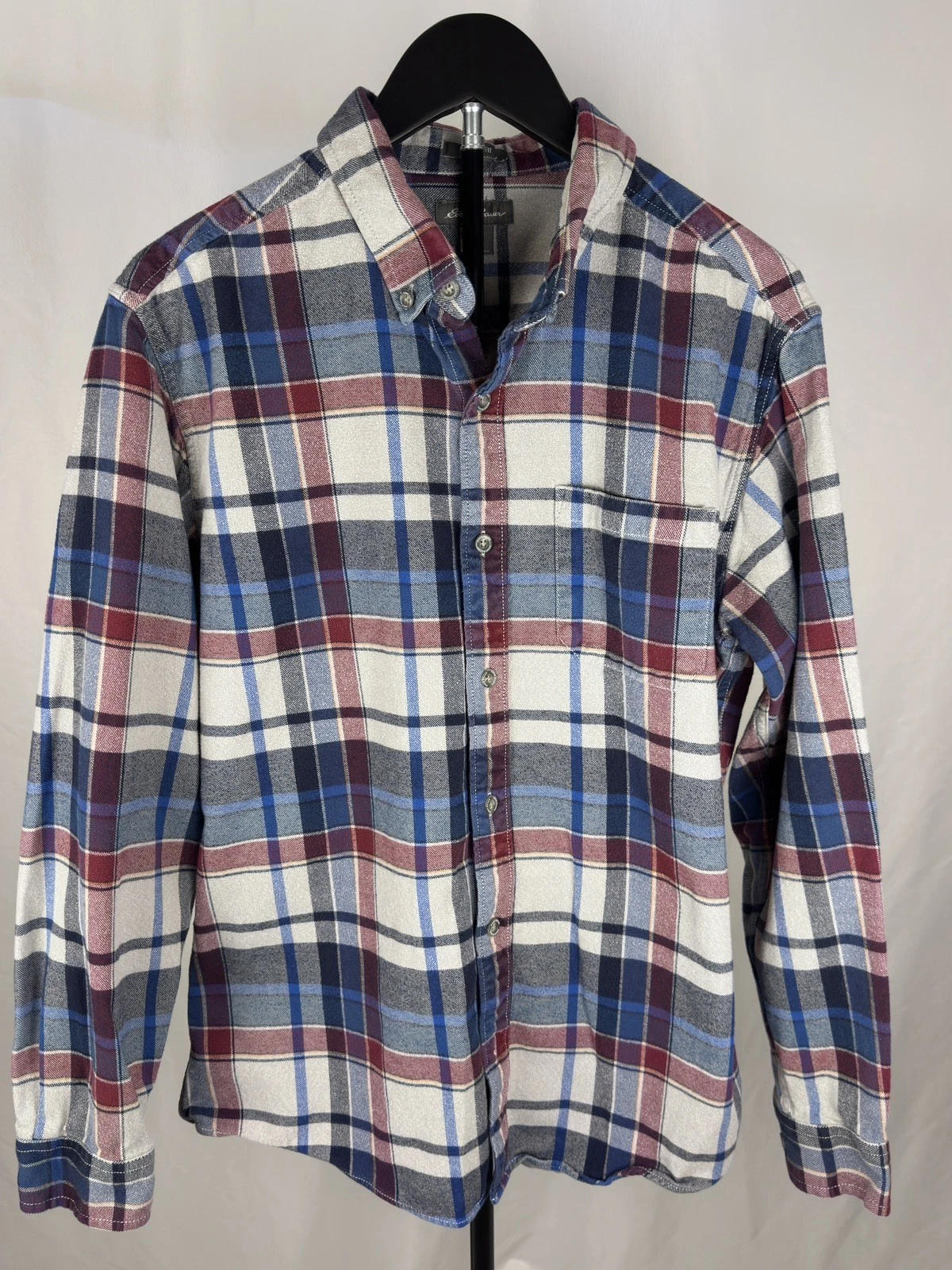 Eddie Bauer Classic Fit Flannel Shirt Mens Large Plaid Button Down Long Sleeve
