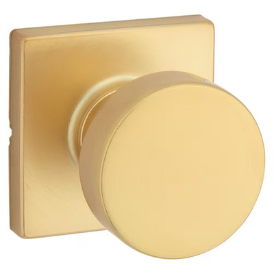 Pismo Satin Brass Square Half Dummy Door Knob Featuring Microban Antimicrobial P