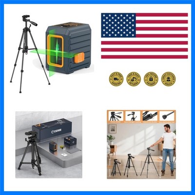 Laser Level with Tripod, 100Ft Self-Leveling Line Laser with 4 Brightness | 3...