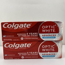 Colgate Optic White Advanced Whitening Toothpaste Sparkling White 3.2oz Ea, 2-pk