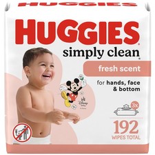 Huggies Simply Clean Fresh Scent Baby Wipes, 3 64 Count Pack of 3 , White