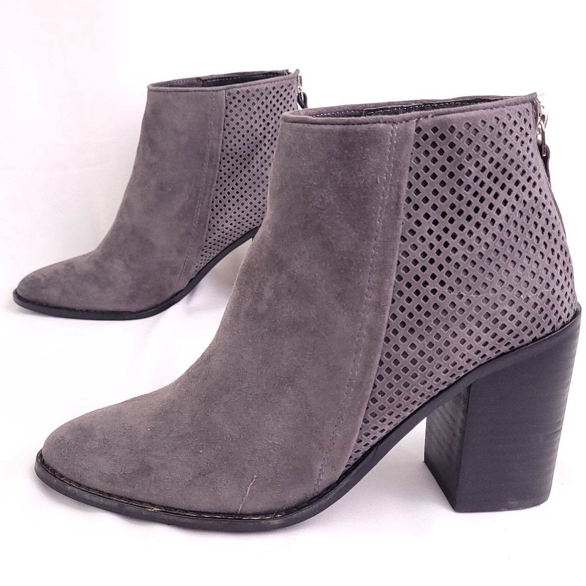 Steve Madden Ankle Boot Bootie Gray Suede Women display picture 1