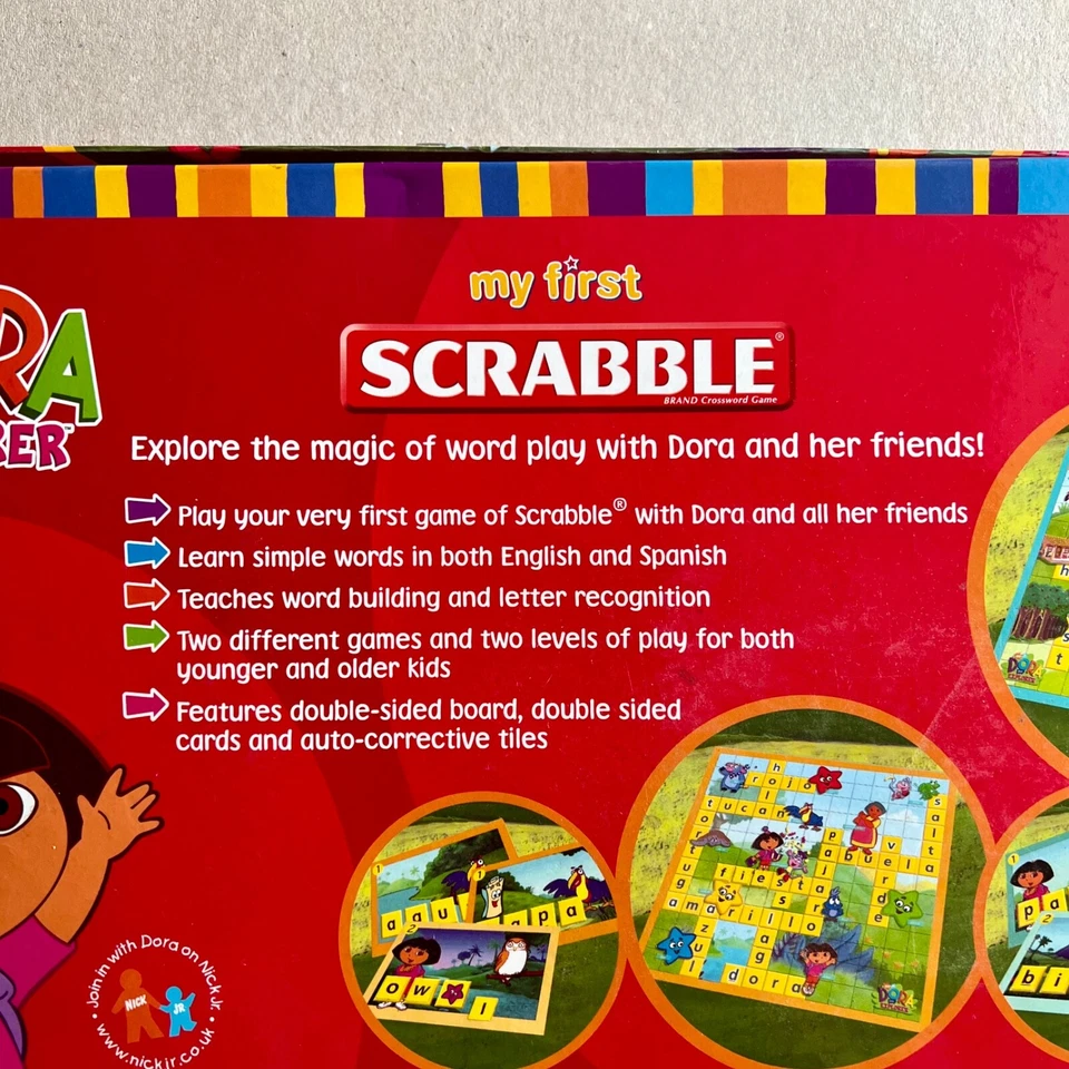 Dora the Explorer My First Scrabble Mattel Boardgame Child Boy Girl Educational - Image 2 of 4