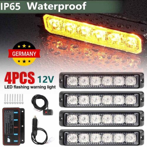 4X LED Frontblitzer, 24W Blinklicht Warnlicht Warnleuchte Blitzer Strobe Licht - Bild 1 von 15