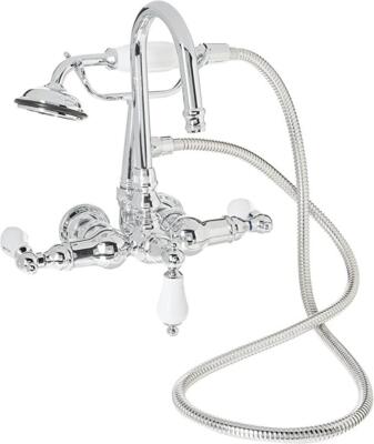 Kingston Brass Vintage Wall Mount Clawfoot Tub Filler with Hand Shower, CC10T1