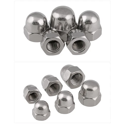 6-32 8-32 10-24 1/2" 1/4" 5/16" 3/8" UNC Domed Cap Nuts Acorn Nuts A2 Stainless - Picture 4 of 13