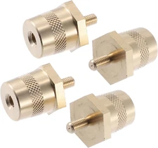 2 Pair M5 Battery Terminal Connector Brass Tone Post Adapter Stud Extender Screw