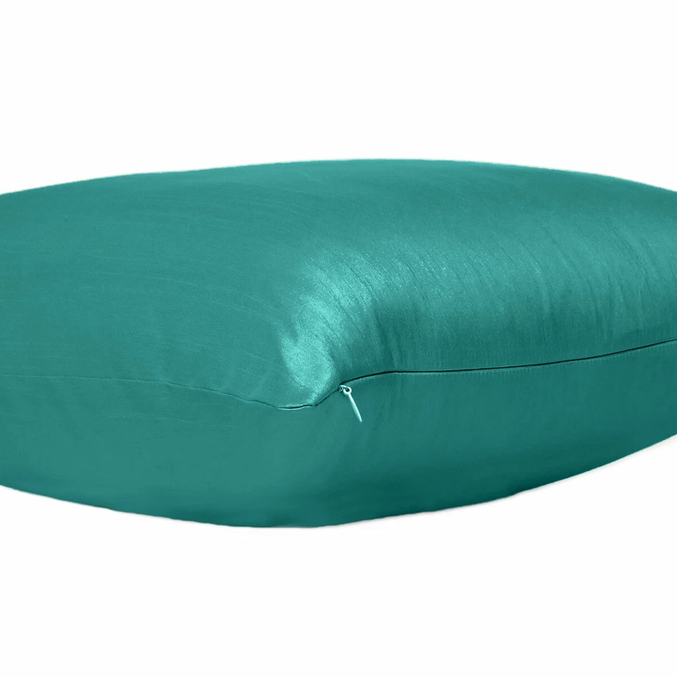 Cover Solid Color Sofa Pillow Case Cushion Square Home Decor Turquoise Green 18" - Image 2 of 4