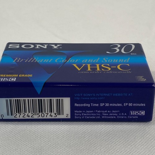 Sony VHS-C Premium Grade Tapes 3 Pack Camcorder Video Cassettes TC-30VHG NEW - Picture 5 of 12