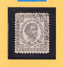 Montenegro-Fürstentum-1879-Mi.Nr.7IIA-25 Nkr.graubraun-gez.L12 1/4 12 3/4-Wz.1