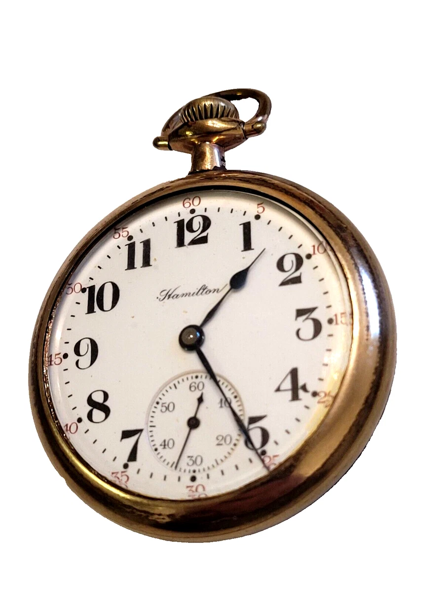 Vin tage 1923 Hamilton 974 Pocket Watch 16 size 17 jewels YGF Case