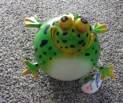 EXHART LOVABLE FIGURINE COLLECTIBLE ANIMAL WOBBLERS FROG TOAD-ALLY FLY WITH TAG